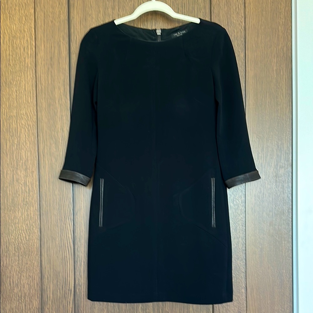 Rag & Bone Black Sheath Dress 3/4 Sleeve Crew Neck